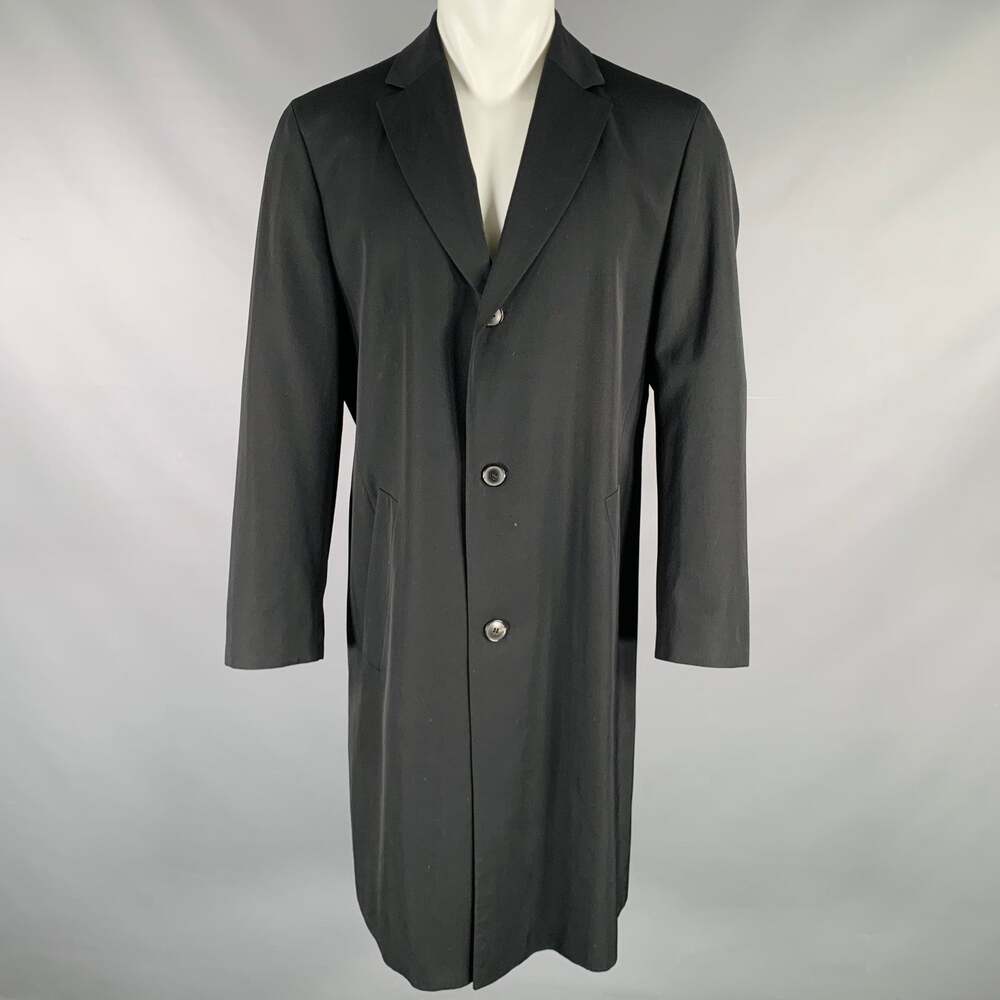 HUGO BOSS Size 38 Black Virgin Wool Single Breasted Coat